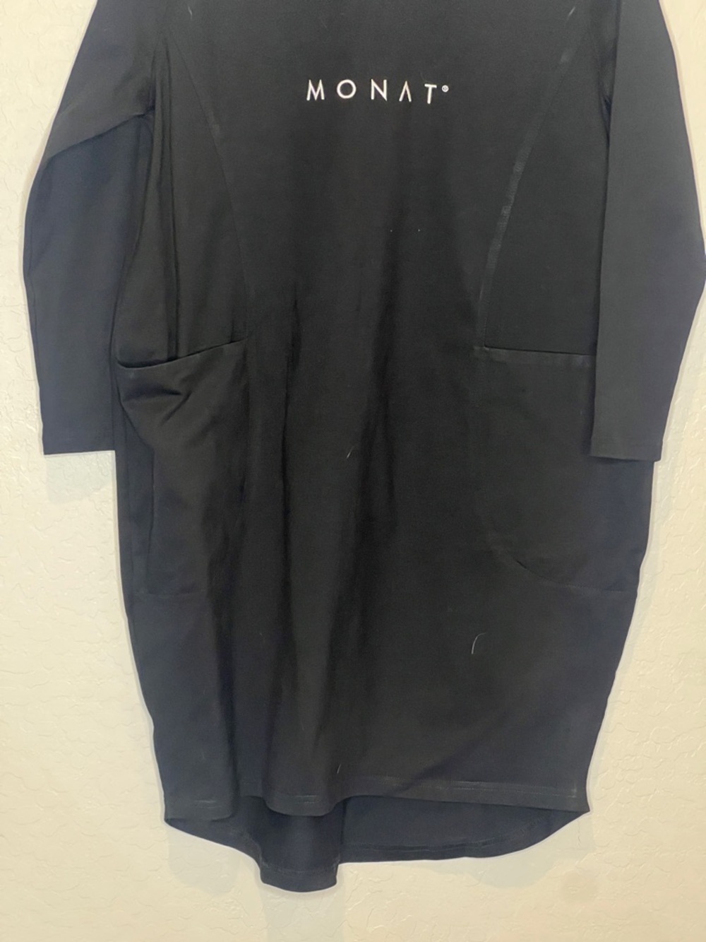 MONAT Oversized Black Logo Tunic Dress size Small - Picture 5 of 7